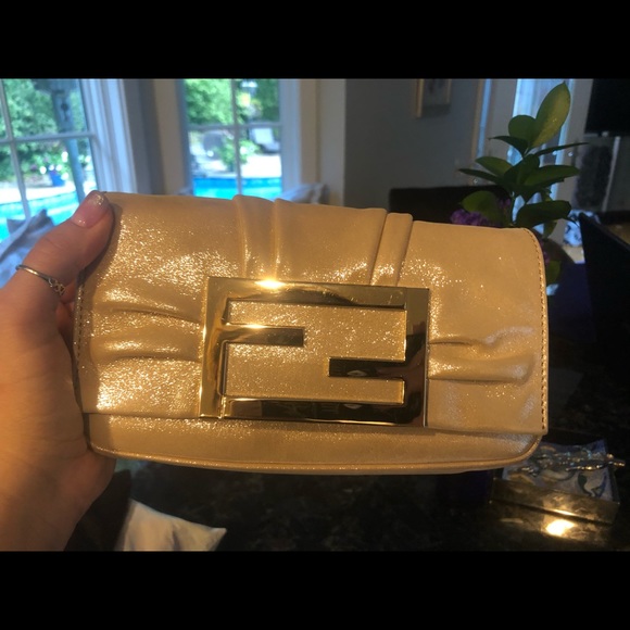 fendi gold clutch